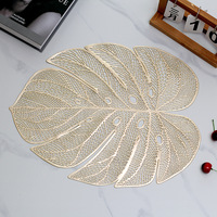 Napperon de table en PVC au design créatif de feuille de Monstera, style moderne minimaliste, forme irrégulière