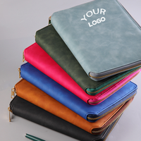 Planificateur A5 à fermeture éclair en cuir PU personnalisé classeur carnet de notes Journal à feuilles mobiles couverture souple pour affaires bureau école