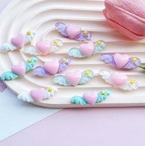 透明ラブウィングスシリーズDIYジュエリーアクセサリー樹脂電話ケース穴靴パッチヘアクリップヘアアクセサリー素材 - Product Image 5