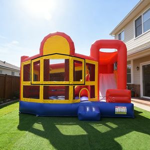 מתנפח עם מגלשה, מתאים גם למבוגרים, עיצוב חדש, מתקן משחקים לא סדיר לילדים, מקורה, עם בית קפיצה - Product Image 1