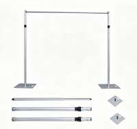 FUNMOOD Support de toile de fond réglable en alliage d'aluminium pour décoration de mariage, événements, avec tubes suspendus détachables, extérieur/intérieur