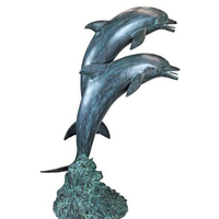 Nouvelle statue de dauphin en bronze coulé, design moderne et de haute qualité