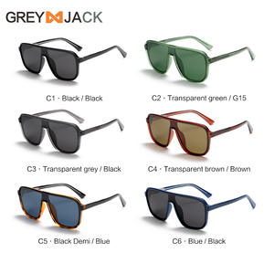 Gafas de Sol Unisex Greyjack, Armazón de Aleación de Cobre TR90, Lentes TAC con Protección UV400, Estilo Negro Extragrande K036 - Product Image 5