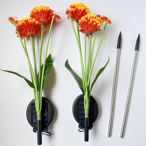 Nueva lámpara de pie decorativa de jardín Solar de 6 flores LED IP65 diseño de panal hierba abejas oscilantes césped Solar para comercio exterior - Product Image 5