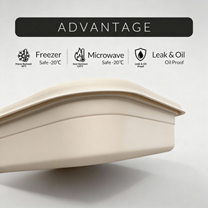 Conteneur rectangulaire jetable biodégradable en amidon de maïs, étanche, compatible micro-ondes, boîte repas carrée, compostable, haute capacité de charge - Product Image 5
