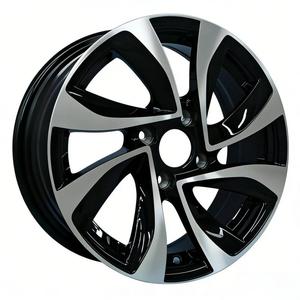 14 Inch 4x100 5 Spoke Gloss Black Machined Face Alloy <strong>Wheel</strong> Rims for Car Replacement - Product Image 1