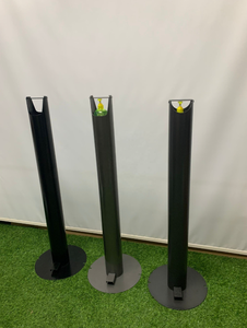 Station de désinfection mains libres ronde noire | Support de distributeur de pédale pour hôpital, supermarché, pharmacie - Product Image 3