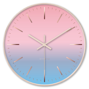 Horloge murale élégante et contemporaine à aiguilles, style antique, en plastique rose, pour école, bureau, salon - Product Image 3