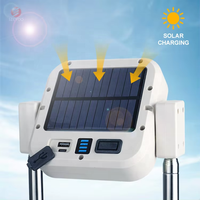 Projecteur LED solaire rechargeable portable, intensité réglable, orientable à 360°, modes d'éclairage multiples, COB 1000 LM, atelier, DC, IP33