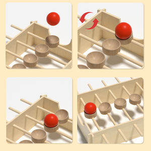 Juegos de mesa de bola rodante giratoria Montessori, entrenamiento de Motor fino, material didáctico sensorial, juguetes educativos para niños <span class=keywords><strong>y</strong></span> niñas - Product Image 4