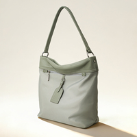 Sac à bandoulière en cuir et nylon pour ordinateurs portables 15,6 pouces, grande capacité, pour femmes, marque privée