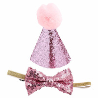 Zoyi Pet Ensemble d'anniversaire pour animaux de compagnie à motifs multicolores, comprenant un chapeau de fête scintillant, un nœud et un collier, en PU, pour la décoration de fêtes et les loisirs canins
