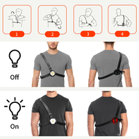 Gilet de sécurité réfléchissant à haute visibilité pour la course à pied, équipement pour la marche nocturne, faisceau réglable, rechargeable, lampe de poitrine pour les sports de plein air