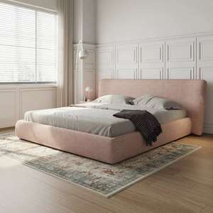 <span class=keywords><strong>Cama</strong></span> Moderna y Acogedora JINS con Estructura de Madera de <span class=keywords><strong>Roble</strong></span> Tapizada Suave, Diseño Contemporáneo y Elegante, Tamaño Queen, Refrescante - Product Image 4