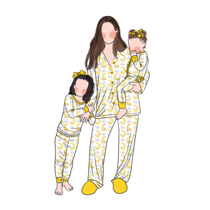 Nueva Llegada, Pijamas Transpirables de Bambú para Mamá e Hija, Estampado Personalizado, Pijamas para Bebés, Niños y Mujeres, Conjunto de 2 Piezas de Bambú - Product Image 4
