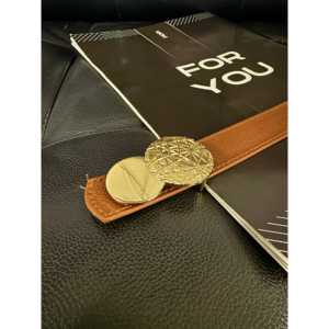 เข็มขัดผู้หญิงหัวเข็มขัดทองทรงกลม Fiori เข็มขัดผ้าหัวเข็มขัดโลหะผสม - Product Image 2