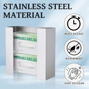 2 pz Pack porta portaoggetti a muro supporto espositore in acciaio inox porta porta guanti - Product Image 4