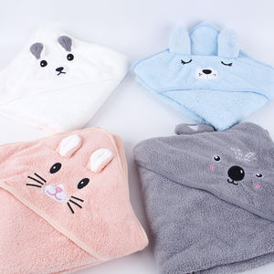 Hoge Kwaliteit Microfiber Koraal Fleece Dikke Sneldrogende Gebreide Capuchon Pasgeboren Meisjes Jongen Peuter Zachte <span class=keywords><strong>Baby</strong></span> Kids Badhanddoek - Product Image 5