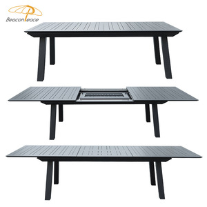 Không gian tiết kiệm ngoài trời Vườn bảng ngoài trời Patio đồ nội thất nhôm hình chữ nhật mở rộng bàn ăn - Product Image 1