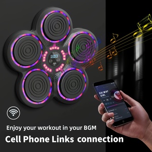 Machine De Boxe Musicale Avec LED – Bluetooth, 9 Modes, Résiste à 200 Kg, Pour Enfant Et Adulte, 45x45 Cm