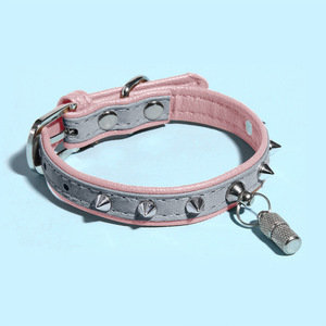 Collar reflectante para gatos estilo punk con cascabel, color rojo marrón, para perros y gatos, para todas las estaciones - Product Image 2