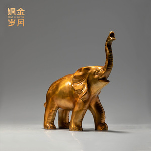 Copper Art Workshop Auspicious Copper <b>Elephant</b> Feng Shui Ornament Living Room Decor Chinese Style Home Decoration - Product Image 4
