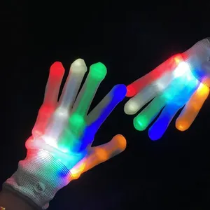 Gants lumineux LED pour spectacle, fournitures de fête, accessoires