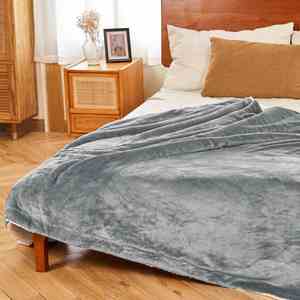 Manta de lana Sherpa grande y sólida Vintage para sofá cama, manta suave y acogedora, manta personalizada para regalo, gris plateado - Product Image 6