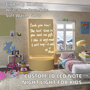 Lampada da Tavolo Moderna Creativa per Camera da Letto, Luce Notturna a Illusione <span class=keywords><strong>LED</strong></span> 3D Personalizzata in Acrilico <span class=keywords><strong>con</strong></span> Scritta a Mano per Bambini, Lavagna per Messaggi - Product Image 5