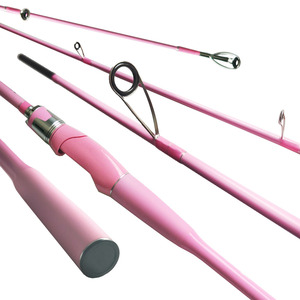 Canne à pêche spinning LPHA 2,1 m en fibre de carbone rose, 2 brins, poignée composite, pour la pêche en mer, en rivière, en lac et en océan - Product Image 4
