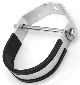 Customized Galvanizing Clevis Hanger Pipe Clamp With Rubber With Nut for <b>Fastening</b> - Product Image 1