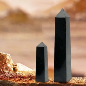 Obelisco Cuadrado <span class=keywords><strong>de</strong></span> Cuatro Lados Tallado a Mano, Shungita Natural, Único, Sólido, Duradero, Mineral Místico Espiritual, Decoración para Escritorio - Product Image 4