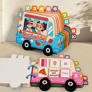 Libro de Puzzles con Pegatinas Reutilizables para Actividades de Aprendizaje Preescolar: Números, Autos, Aviones y Viajes por Carretera - Product Image 1