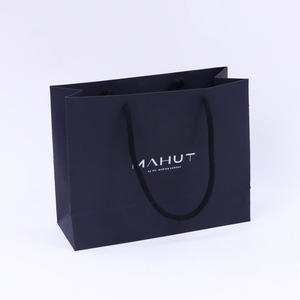 Recyclable Biodegradable Shopping Clothing <b>Bag</b> Packaging Luxury <b>Black</b> Gift Paper <b>Bags</b> with Your Own Logo for <b>Small</b> Business - Product Image 1