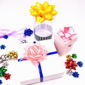 Noeud <span class=keywords><strong>étoile</strong></span> miniature décoratif en ruban métallique pour emballage cadeau, décoration, artisanat - Product Image 5