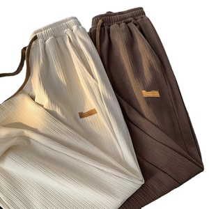 <span class=keywords><strong>Pantaloni</strong></span> Sportivi Casual Vintage a Gamba Larga in <span class=keywords><strong>Viscosa</strong></span> Lavorata a Maglia con Coulisse, Vestibilità Regolare, da Uomo e <span class=keywords><strong>Donna</strong></span>, Sottili Estivi, Moda 142 - Product Image 3