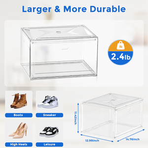 Modern Single-Tier Transparent Shoebox Stackable Plastic <strong>Shoe</strong> <strong>Box</strong> Storage Modular Design <strong>Clear</strong> Stackable - Product Image 3
