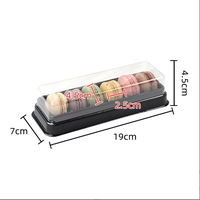 Boîte de pâtisserie en PVC de style personnalisé, longue et rectangulaire, pour macarons, biscuits et gâteaux de lune, emballage en plastique pour aliments
