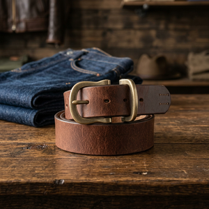 Ceinture Formelle Homme en Cuir de Vachette Naturel Personnalisée BS INTERNATIONAL avec Boucle Carrée en Acier Tête de Mort Robuste et Écologique - Product Image 1