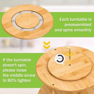 Étagère à épices rotative en bambou personnalisée, 2 niveaux, pour cuisine, plateau tournant à 360°, également utilisable comme rangement de maquillage - Product Image 5