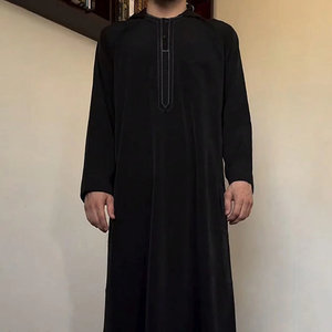 men elegant abaya dress Timeless Elegance: Men's Durable Kaftan Thobe with Gold Details main image 1