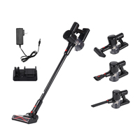 Aspirateur domestique rechargeable à prix d'usine avec moteur à brosse 2200 mAh pour tapis et sols durs, fonction humide et sèche