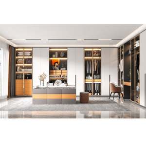 Armoire en bois simple sur mesure, meubles de chambre à coucher, porte en verre de luxe, organisateur de rangement, armoires de chambre à coucher, placards - Product Image 2