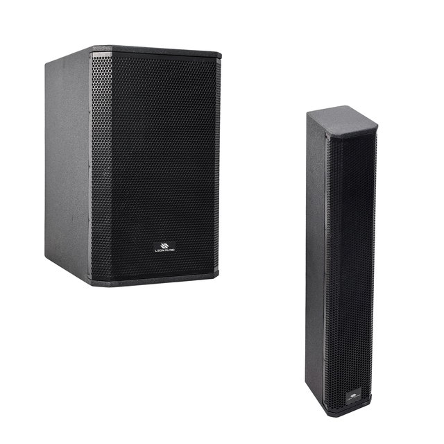 Professional Audio Speaker 12 Inch Black Wooden Active Column Speaker with Subwoofer High Power Max 1000W Various Occasions