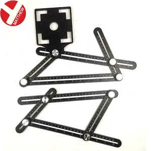 Herramienta de plantilla de medición de aluminio, Regla de medición <span class=keywords><strong>multi</strong></span>ángulo plegable con calibre - Product Image 1