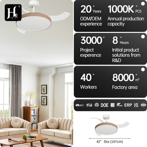 Bestselling product: 42 inch invisible blade <b>ceiling</b> fan <b>light</b> with white and black decorative lampshade for home use - Product Image 4