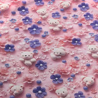 Tissu pongé imprimé en polyester et élasthanne, extensible dans 4 directions, impression numérique 3D