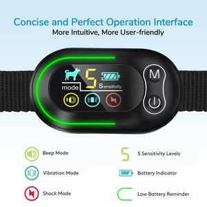 <span class=keywords><strong>Collier</strong></span> <span class=keywords><strong>anti</strong></span>-<span class=keywords><strong>aboiement</strong></span> pour chien sans choc électrique, rechargeable, étanche, avec écran LCD, modes d'entraînement par vibration et son - Product Image 6
