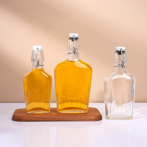 Bouteilles en verre transparentes vides pour la fabrication de kombucha à domicile, 175 ml, 250 ml, 350 ml, 500 ml, avec bouchon à bascule hermétique - Product Image 1