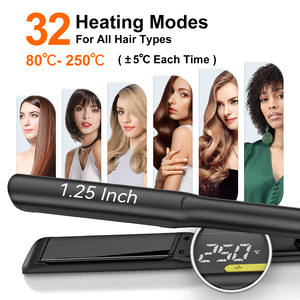 Salon de coiffure <span class=keywords><strong>professionnel</strong></span> 1.25 pouces <span class=keywords><strong>plaque</strong></span> en céramique chauffage rapide fer plat lisseur 250 degrés fers plats vendeurs - Product Image 4